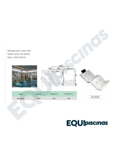 CAMA HIDROTERAPIA SEMIRECLINABLE ANDRADE POOLS AQUA-MASAJES 301