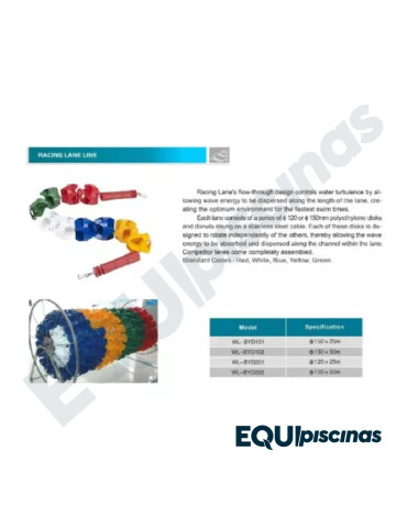 CARRILERA ANDRADE POOLS MODELO LIAN 25 MTSX120 C/GUAYA ACERO INOXIDABLE