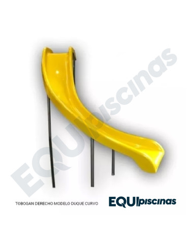 TOBOGAN EN FIBERGLASS ANDRADE POOLS MOD.DUKE-CURVO DERECHO 2MTS.DE ALTO
