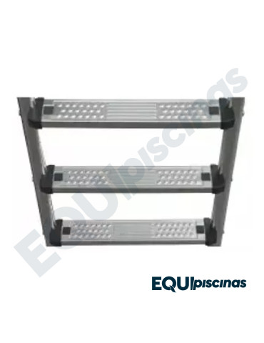 ESCALERA 2 PELDAÑOS EN ACERO INOX