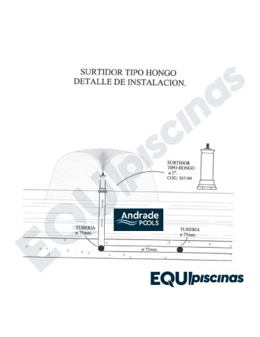 SURTIDOR TIPO HONGO EN BRONCE ANDRADE POOLS 3" MOD CAT.CCA-445